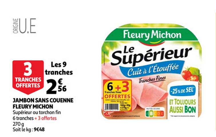 jambon sans couenne fleury michon