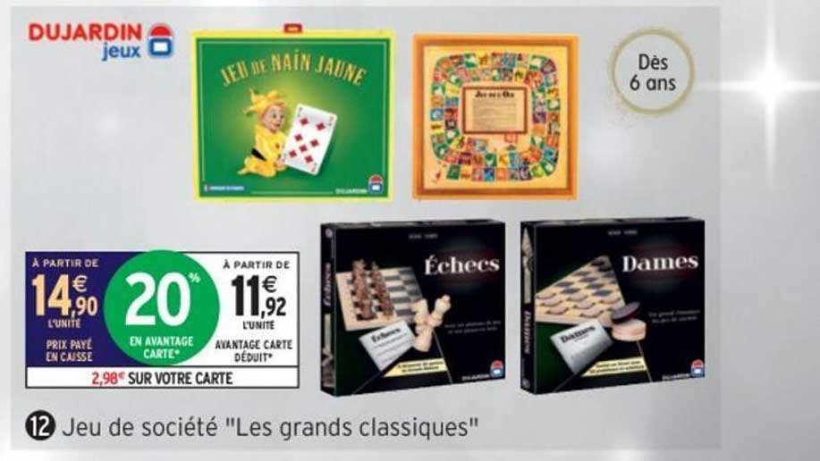 jeu de société les grands classiques