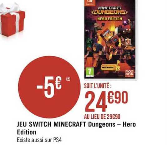 jeu switch minecraft dungeons hero edition