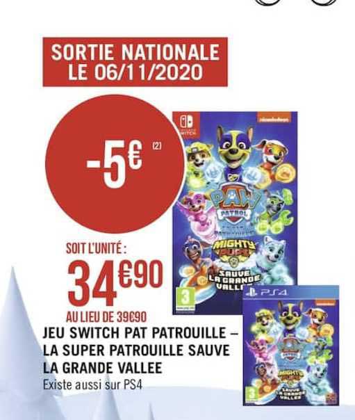 jeu switch pat patrouille la super patrouille sauve la grande vallée