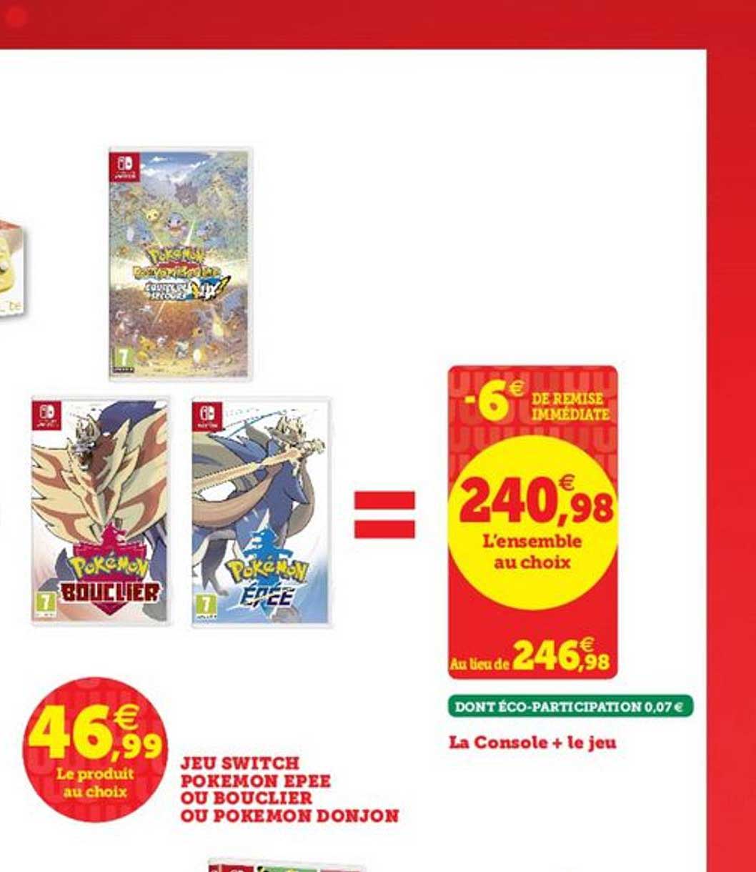 jeu switch Pokémon epee ou bouclier ou pokemon donjon