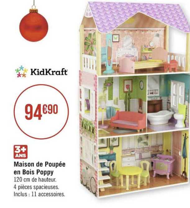 kidkraft maison de poupée en bois poppy