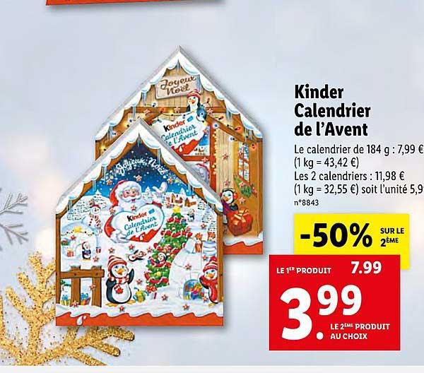 kinder calendrier de l'avent