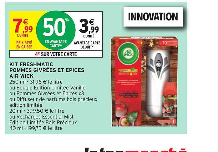kit freshmatic pommes givrées et épices air wick