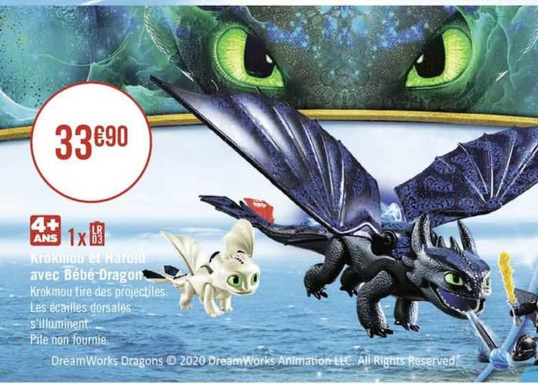 krokmou et harolu avec bébé dragon