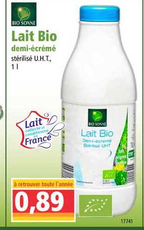 lait bio demi-écrémé