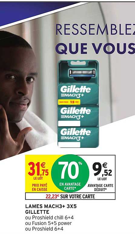 lames mach3+ 3x5 gillette