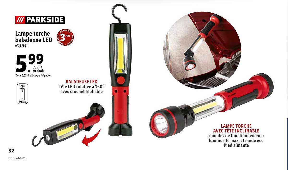 Lampe Torche Baladeuse Led Parkside