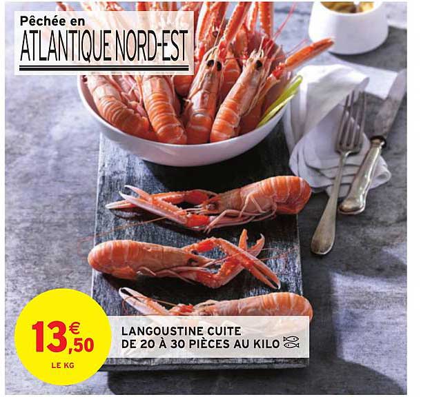 langoustine cuite de 20 à 30 pièces au kilo