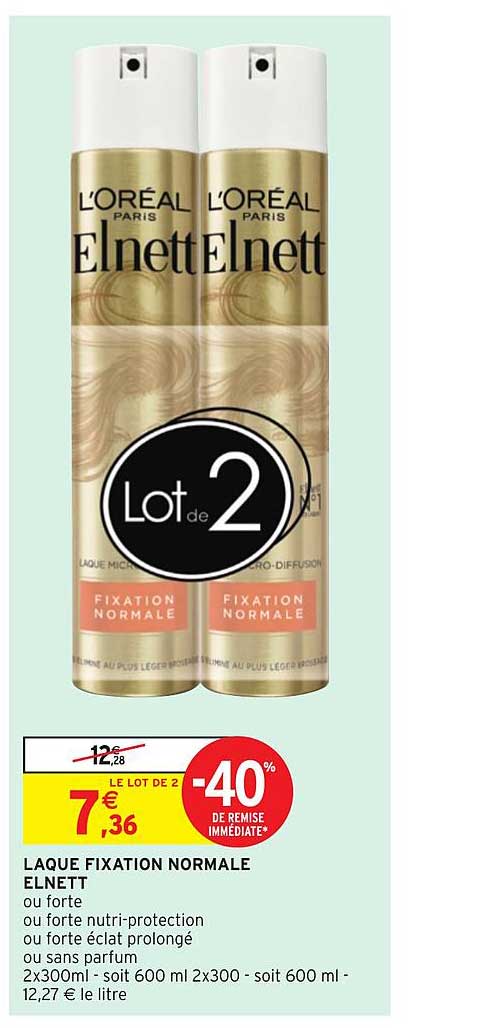 laque fixation normale elnett -40% remise immédiate