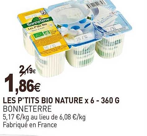 les p'tits bio nature x 6 bonneterre
