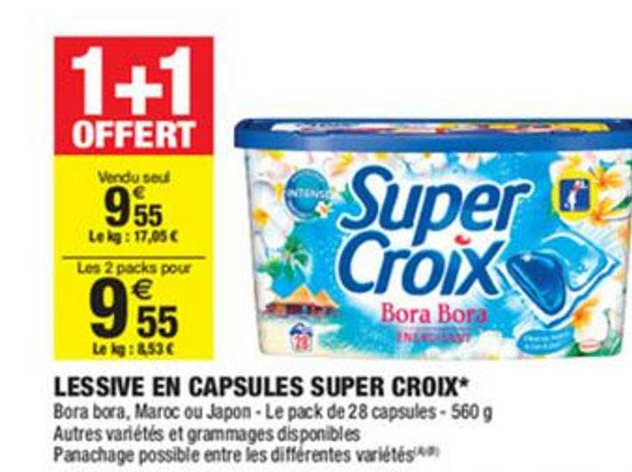 Lessive En Capsules Super Croix 1+1 Offert