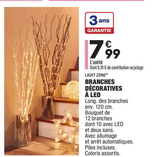 light zone branches décoratives à led