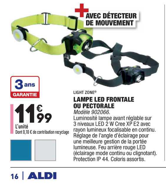 light zone lampe led frontale ou pectorale