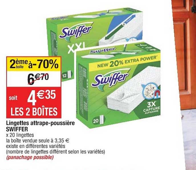 lingettes attrape poussière swiffer le 2ème boîte à -70%