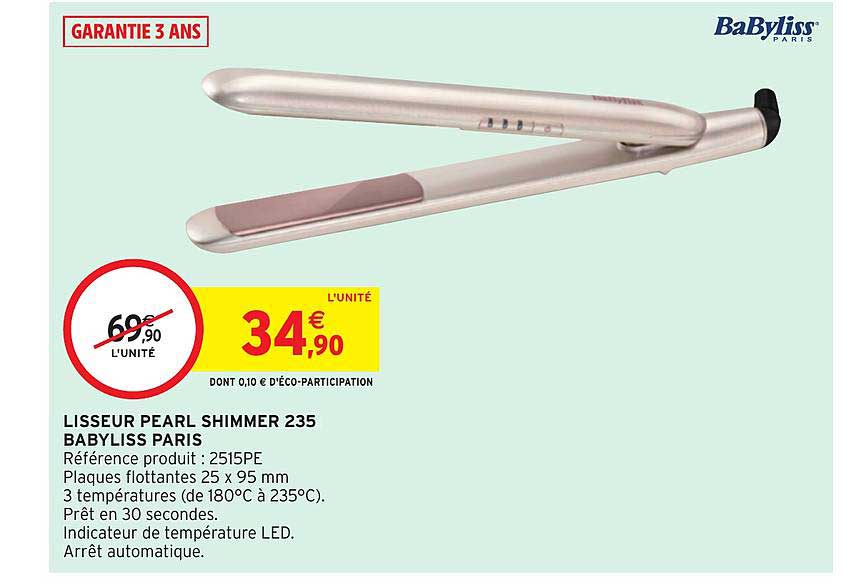 Lisseur Pearl Shimmer 235 Babyliss Paris