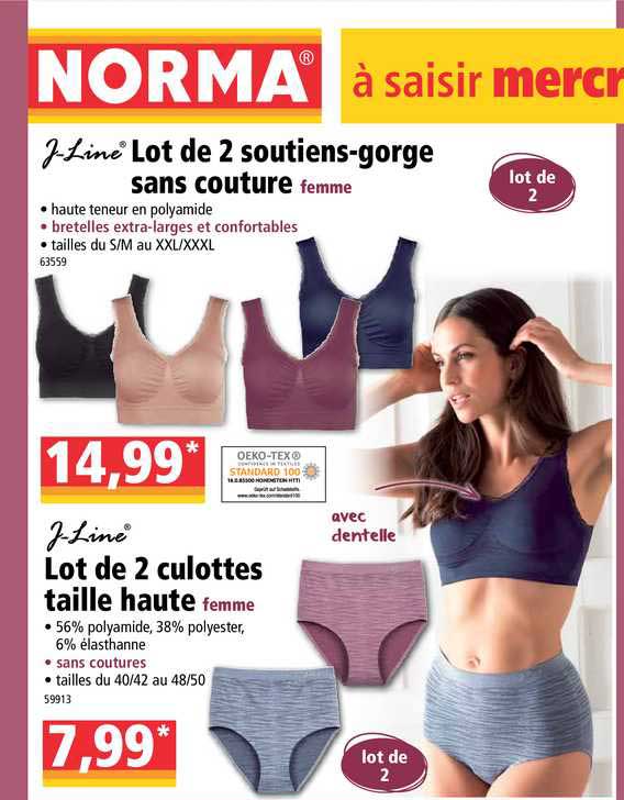 lot de 2 soutiens gorge sans couture j line lot de 2 culottes taille haute j line