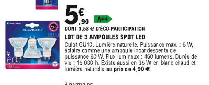 Lot De 3 Ampoules Spot Led