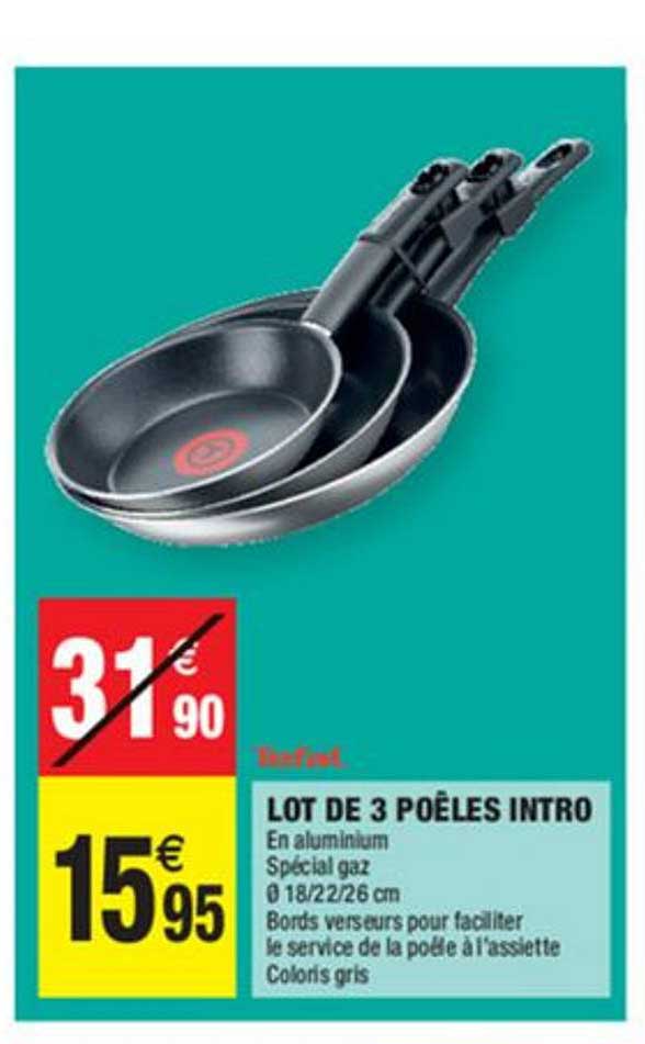 lot de 3 poêles intro