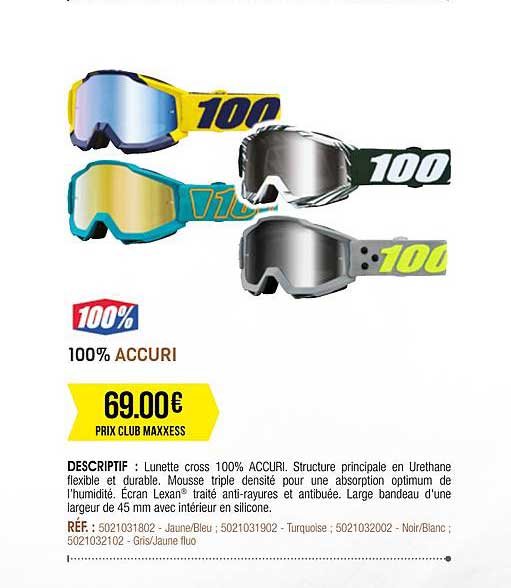 lunette cross 100% accuri