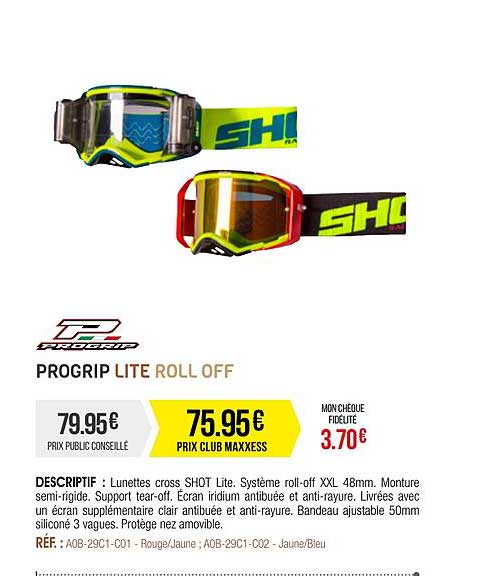 lunettes cross progrip lite roll off