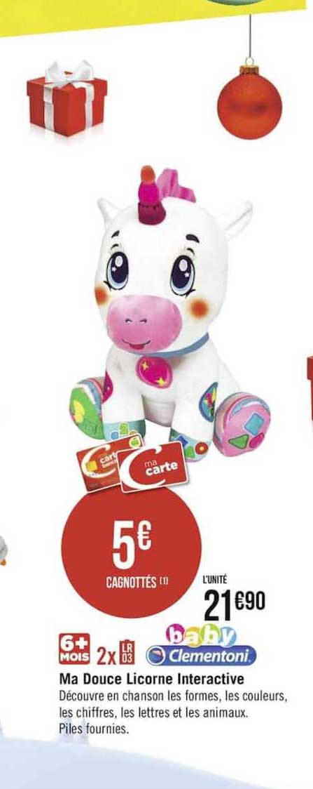 ma douce licorne interactive clementoni