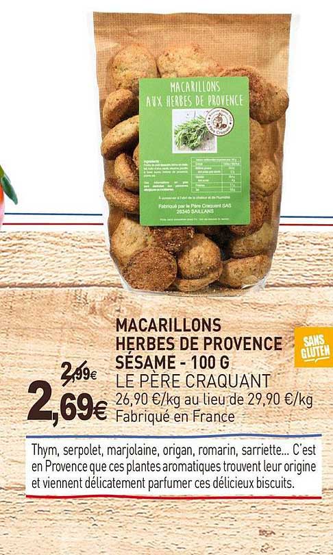macarillons herbes de provence sésame le père craquant