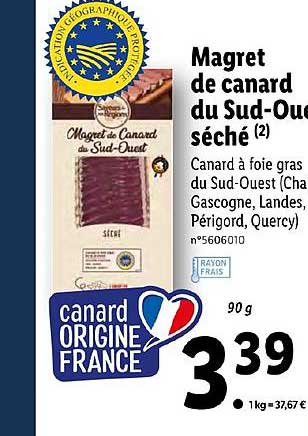magret de canard du sud-ouest séché