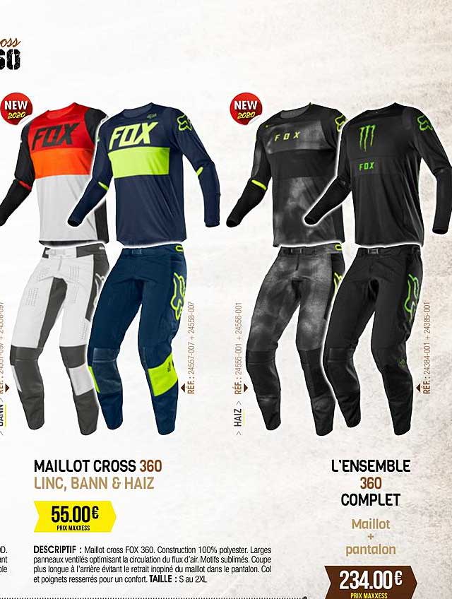 maillot cross 360, l'ensemble 360 complet maillot + pantalon