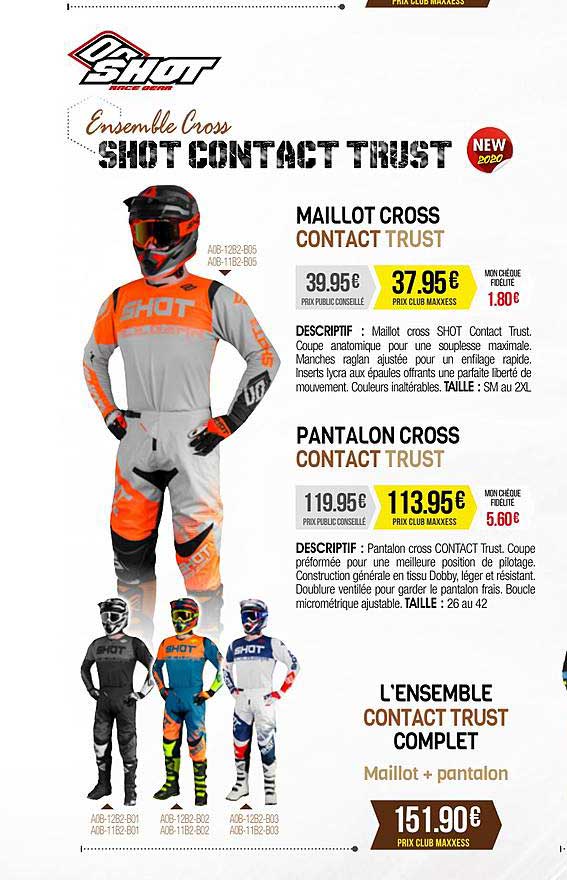 maillot cross contact trust, pantalon cross contact trust, l'ensemble contact trust complet