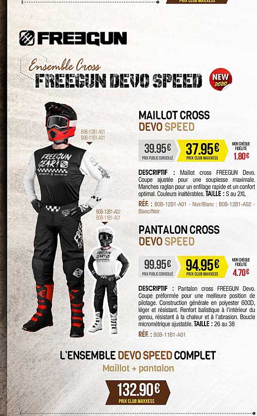 maillot cross devo speed, pantalon cross devo speed, l'ensemble devo speed complet