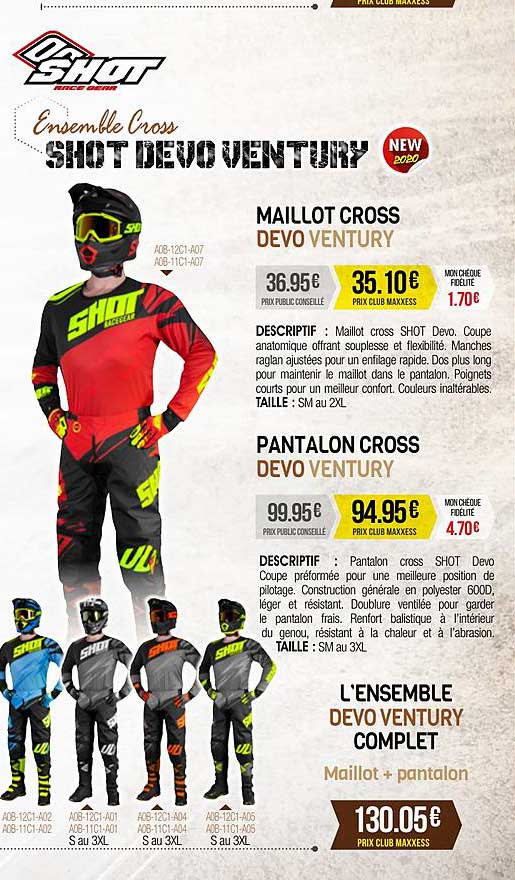maillot cross devo ventury, pantalon cross devo ventury, l'ensemble devo ventury complet