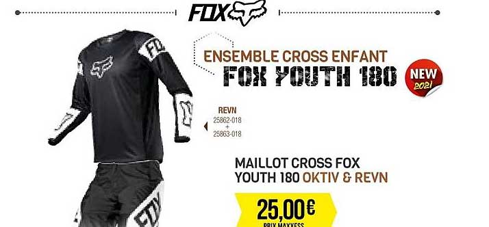 maillot cross fox youth 180 oktiv & revn