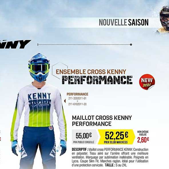 maillot cross kenny performance