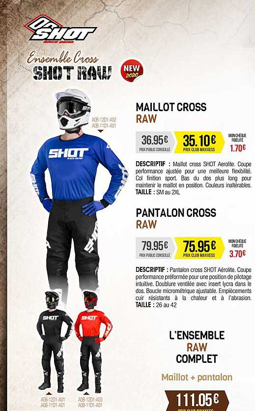 maillot cross raw, pantalon cross raw, l'ensemble raw complet