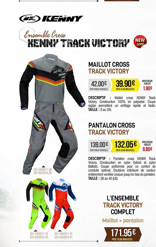 maillot cross track victory, pantalon cross track victory, l'ensemble track victory complet maillot + pantalon