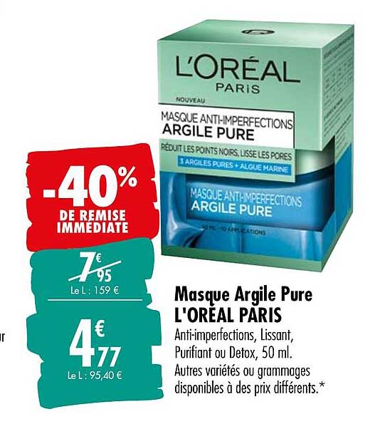 Masque Argile Pure L'oréal Paris