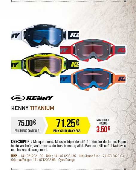 masque cross kenny titanium