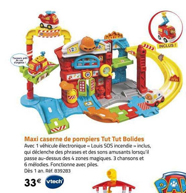 maxi caserne de pompier tut tut bolides vtech