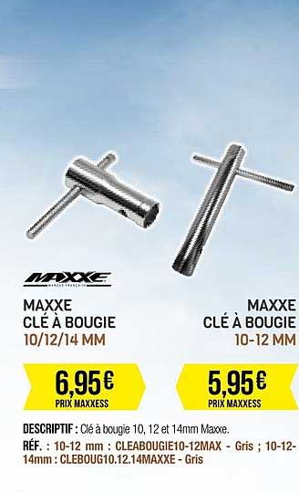 maxxe clé à bougie 10-12-14 mm, maxxe clé à bougie 10-12mm
