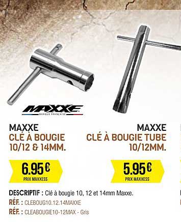 maxxe clé à bougie 10-12 & 14mm, maxxe clé à bougie tube 10-12mm