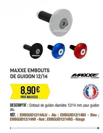 maxxe embouts de guidon 12-14
