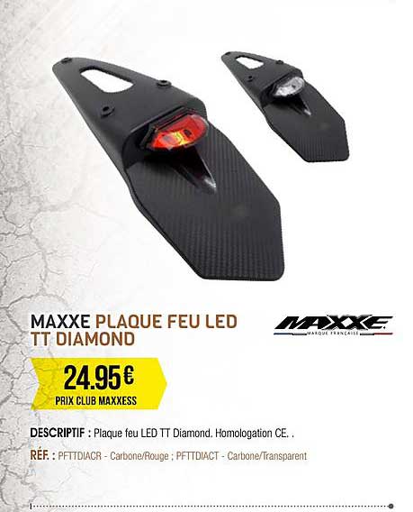 maxxe plaque feu led tt diamond