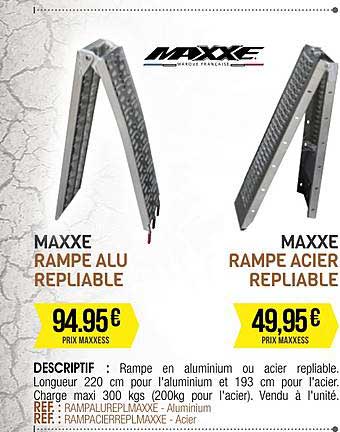 maxxe rampe alu repliable, maxxe rampe acier repliable