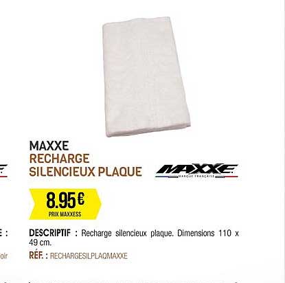 maxxe recharge silencieux plaque