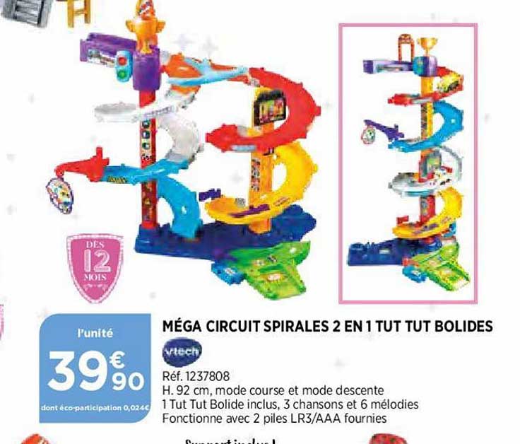 méga circuit spirales 2 en 1 tut tut bolides