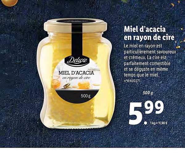 miel d'acacia en rayon de cire