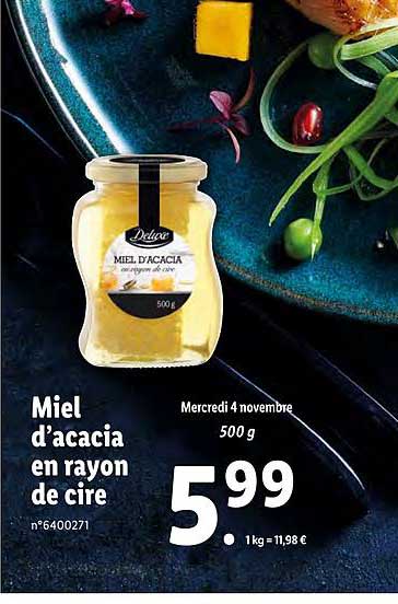 miel d'acacia en rayon de cire