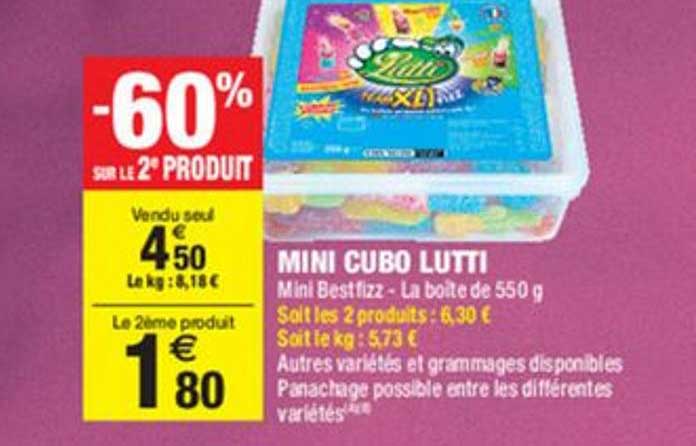 mini cubo lutti -60% sur le 2è produit