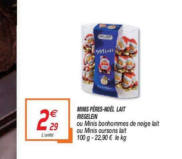 minis pères noël lait riegelein